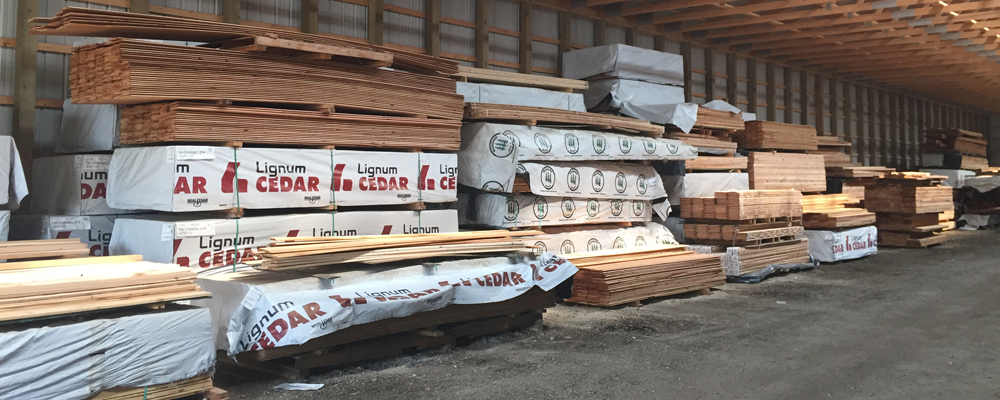 Cedar lumber inventory at Julius Cedar Ltd.