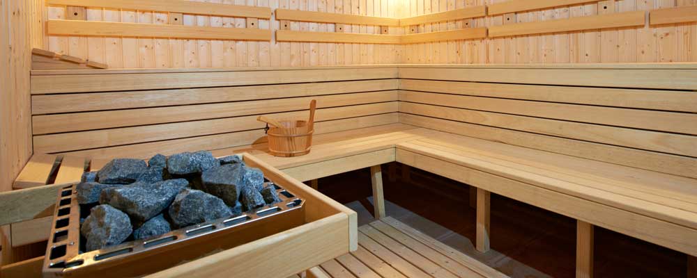 Cedar sauna interior